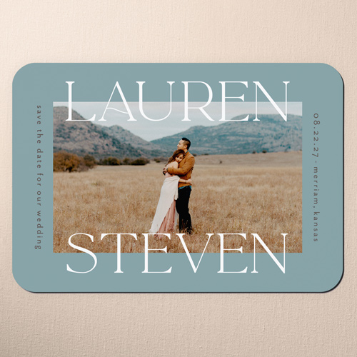 Monumental Marquee Save The Date, Blue, Magnet, Write Your Own Greeting, Matte