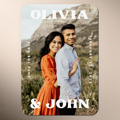 Bonded Love Save The Date, White, Magnet, Write Your Own, Matte, White