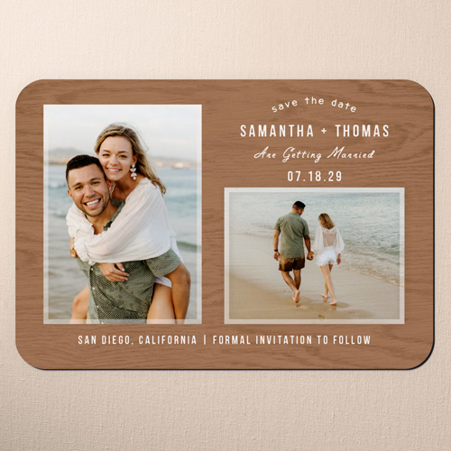 Woodland Promise Save The Date, Brown, Magnet, Matte, Chestnut