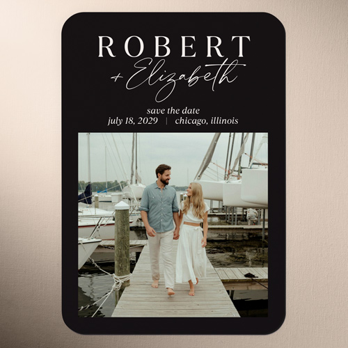 Novel Keepsake Save The Date, Black, Magnet, Matte, Black