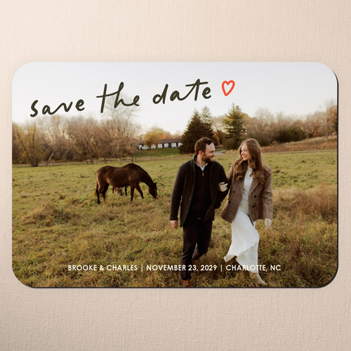 Heartfelt Moment Save The Date, Black, Magnet, Matte, Black