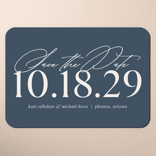 Proud Pristine Date Save The Date, Blue, Magnet, Matte, Navy