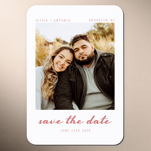 Humble Photo Save The Date, Pink, Magnet, Matte, Desert Rose