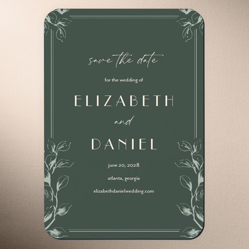 Wildflower Sketches Save The Date, Green, Magnet, Matte, Forest