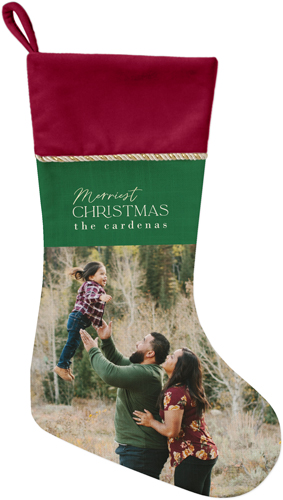 Merriest Colorblock Christmas Stocking, Red, Green
