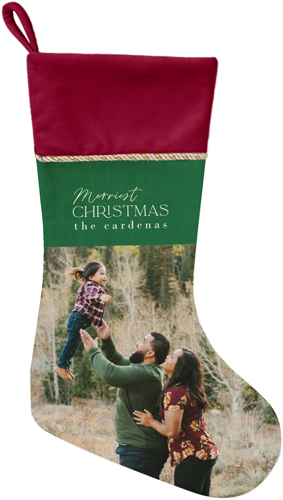 Merriest Colorblock Christmas Stocking, Red, Green, forest