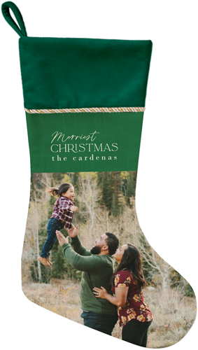 Merriest Colorblock Christmas Stocking, Green, Green