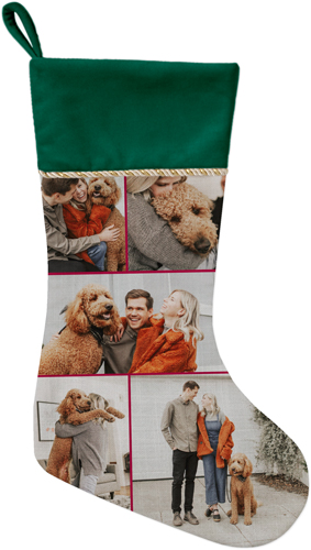Gallery of Five Christmas Stocking, Green, Red