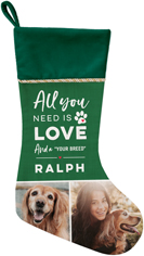 all you need is love christmas stocking