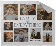 family is everything collage sweatshirt blanket