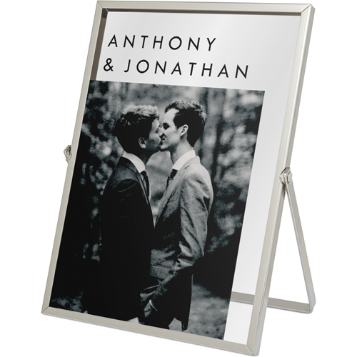 Corner Names Tabletop Floating Framed Print, 5x7, Silver, Black, black