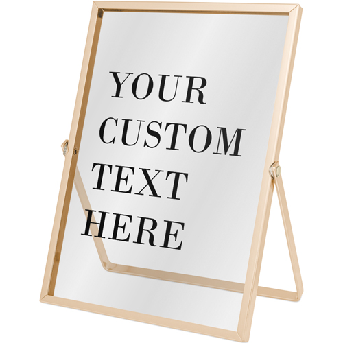 Custom Text Gallery Tabletop Floating Framed Print, 5x7, Gold, Multicolor