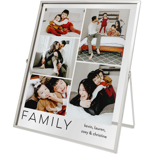 Family Gallery Of Five Tabletop Floating Framed Print, 8x10, Silver, Multicolor