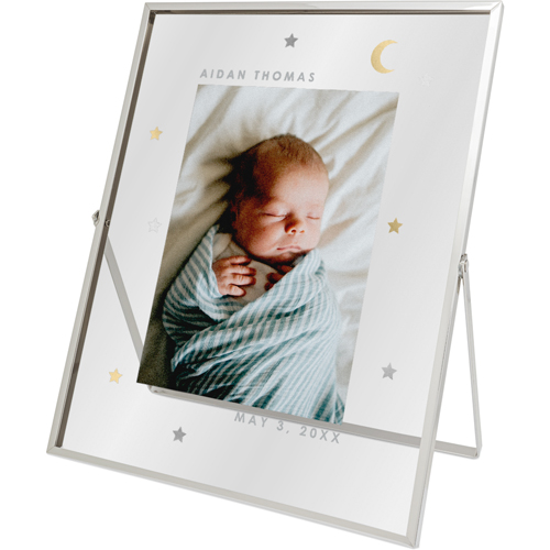 Floating Stars Tabletop Floating Framed Print, 8x10, Silver, Gray