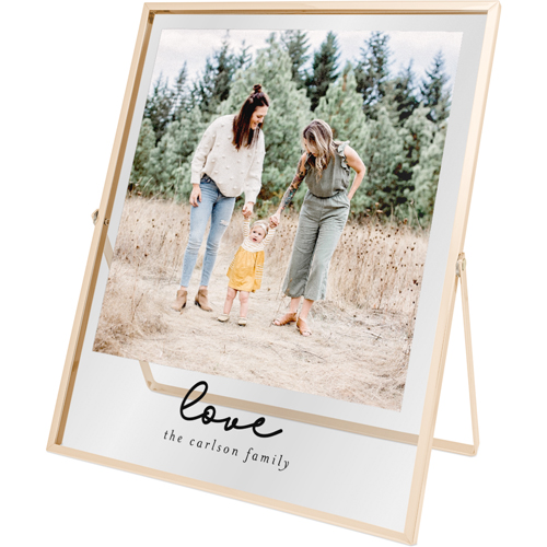 Love Script Frame Tabletop Floating Framed Print, 8x10, Gold, Black