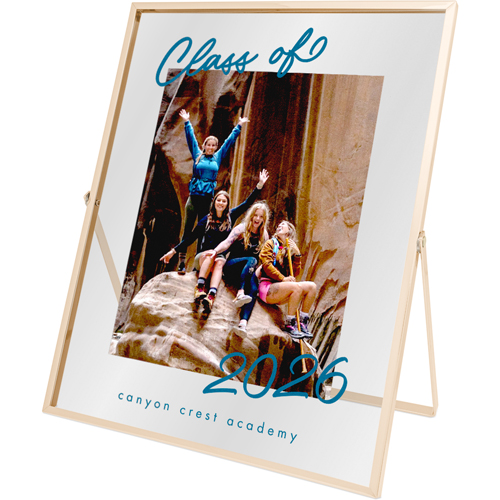 Class of Grad Tabletop Floating Framed Print, 8x10, Gold, Beige, antique white