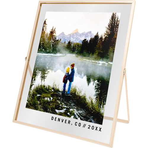 Gallery of One Tabletop Floating Framed Print, 8x10, Gold, Multicolor