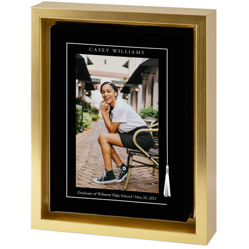 Tassel Border Tabletop Framed Canvas Print, 5x7, Gold, Tabletop Framed Canvas Prints, Black