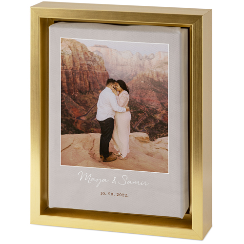 Asymmetrical Frame Tabletop Framed Canvas Print, 5x7, Gold, Tabletop Framed Canvas Prints, Beige