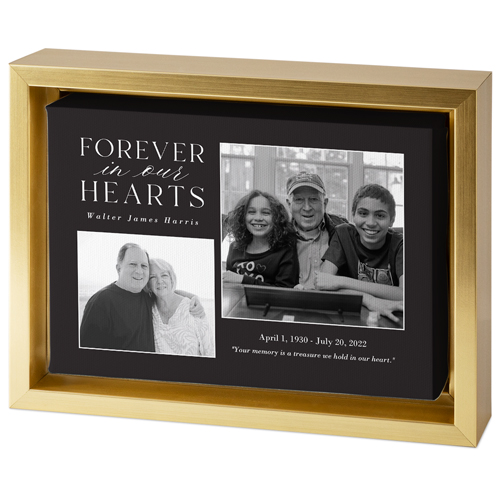 Everlasting Memory Tabletop Framed Canvas Print, 5x7, Gold, Tabletop Framed Canvas Prints, Gray, charcoal