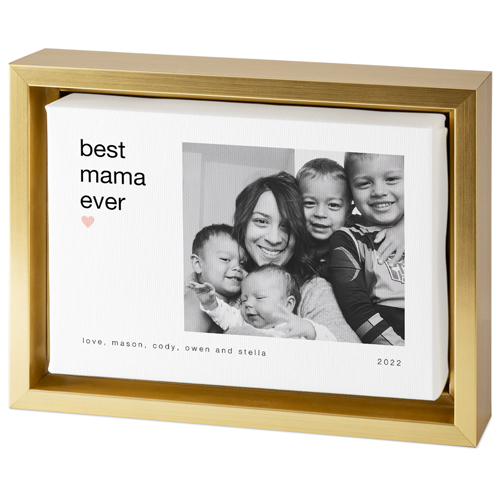 Modern Best Tabletop Framed Canvas Print, 5x7, Gold, Tabletop Framed Canvas Prints, Pink