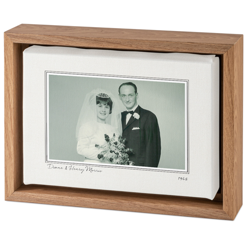 Vintage Border Tabletop Framed Canvas Print, 5x7, Natural, Tabletop Framed Canvas Prints, Brown