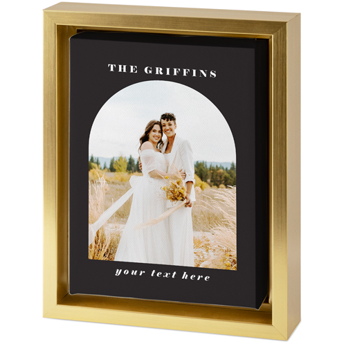 Archway Border Tabletop Framed Canvas Print, 5x7, Gold, Tabletop Framed Canvas Prints, Gray, charcoal