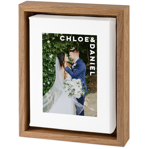 Corner Text Tabletop Framed Canvas Print, 5x7, Natural, Tabletop Framed Canvas Prints, White