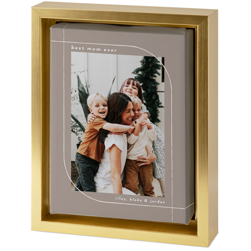 Rounded Mod Border Tabletop Framed Canvas Print, 5x7, Gold, Tabletop Framed Canvas Prints, Gray