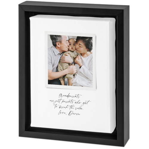 Sentimental Note Tabletop Framed Canvas Print, 5x7, Black, Tabletop Framed Canvas Prints, White