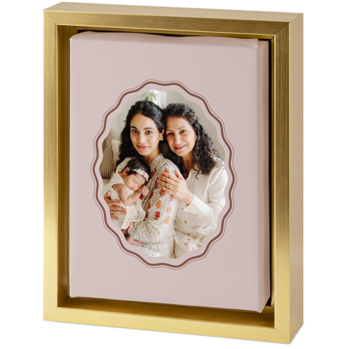 Rippled Border Tabletop Framed Canvas Print, 5x7, Gold, Tabletop Framed Canvas Prints, Brown