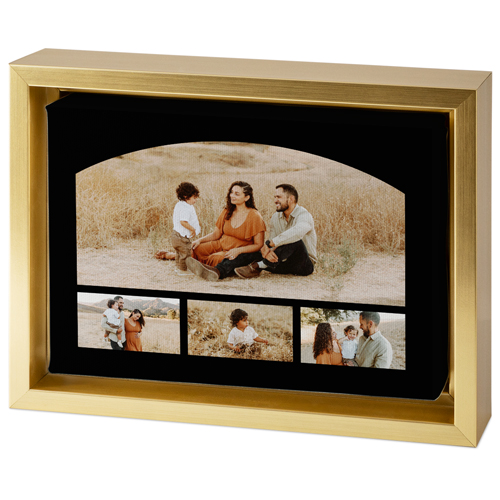 Stacked Arch Collage Tabletop Framed Canvas Print, 5x7, Gold, Tabletop Framed Canvas Prints, Black