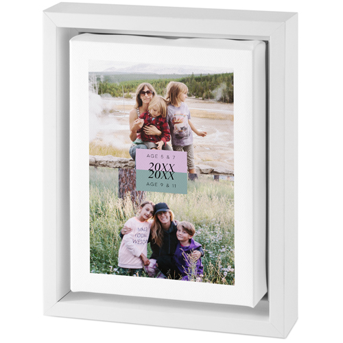 Then and Now Tabletop Framed Canvas Print, 5x7, White, Tabletop Framed Canvas Prints, White