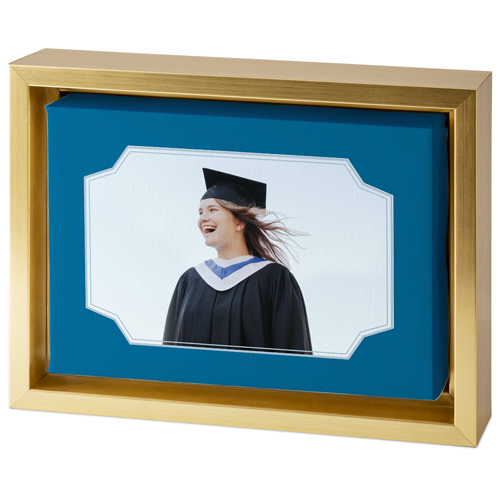 Unique Shape Tabletop Framed Canvas Print, 5x7, Gold, Tabletop Framed Canvas Prints, Blue