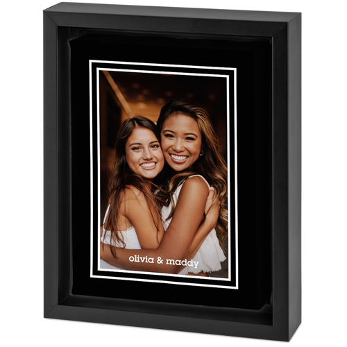 Double Border Tabletop Framed Canvas Print, 5x7, Black, Tabletop Framed Canvas Prints, Black