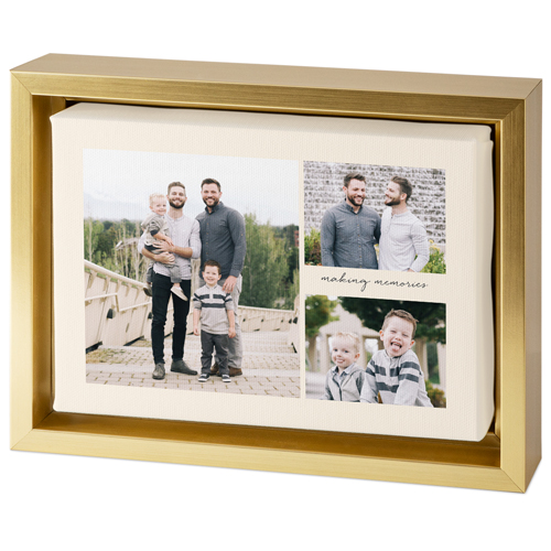 Text Gallery of Three Tabletop Framed Canvas Print, 5x7, Gold, Tabletop Framed Canvas Prints, Multicolor