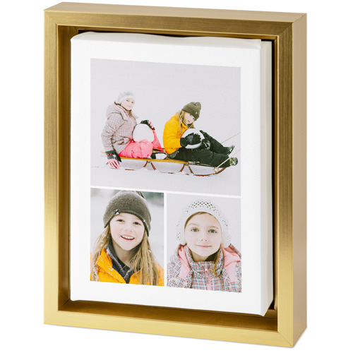 Gallery of Three Portrait Tabletop Framed Canvas Print, 5x7, Gold, Tabletop Framed Canvas Prints, Multicolor