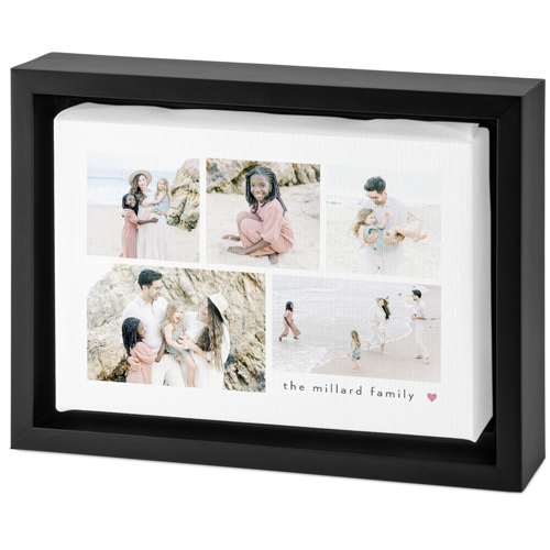 Modern Heart Collage Tabletop Framed Canvas Print, 5x7, Black, Tabletop Framed Canvas Prints, White