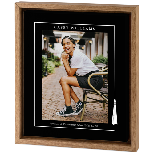 Tassel Border Tabletop Framed Canvas Print, 8x10, Natural, Tabletop Framed Canvas Prints, Black
