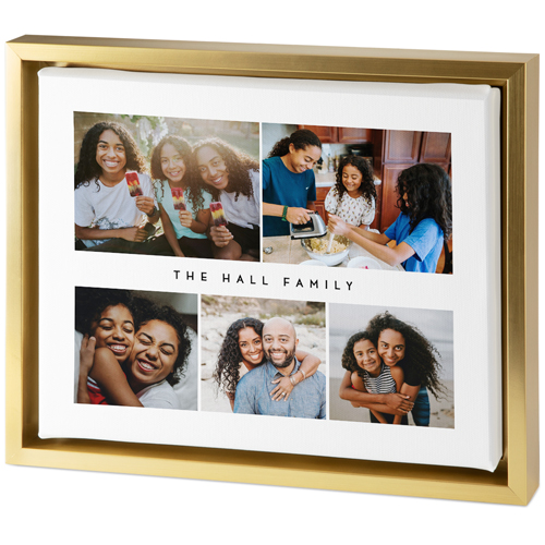 Caption Gallery of Five Tabletop Framed Canvas Print, 8x10, Gold, Tabletop Framed Canvas Prints, Multicolor, multi