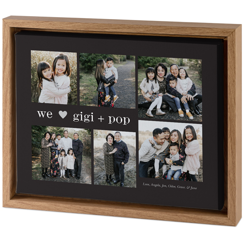 We Heart Modern Collage Tabletop Framed Canvas Print, 8x10, Natural, Tabletop Framed Canvas Prints, Gray, charcoal