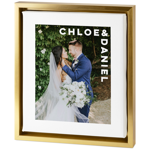 Corner Text Tabletop Framed Canvas Print, 8x10, Gold, Tabletop Framed Canvas Prints, White