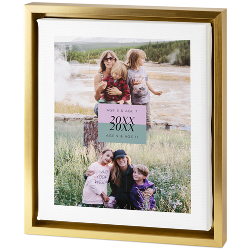 Then and Now Tabletop Framed Canvas Print, 8x10, Gold, Tabletop Framed Canvas Prints, White