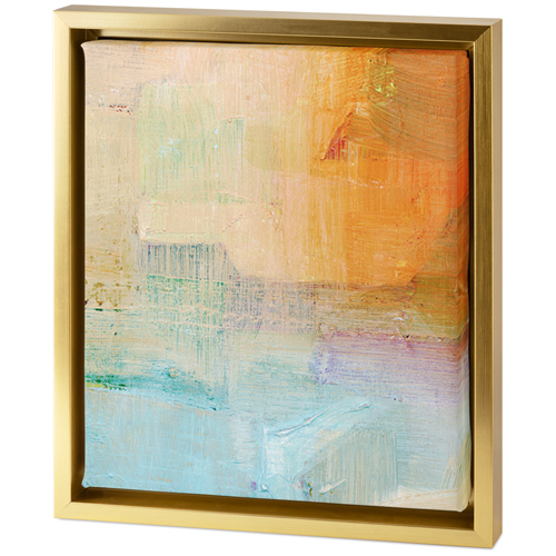 Orange Abstract Tabletop Framed Canvas Print, 8x10, Gold, Tabletop Framed Canvas Prints, Multicolor