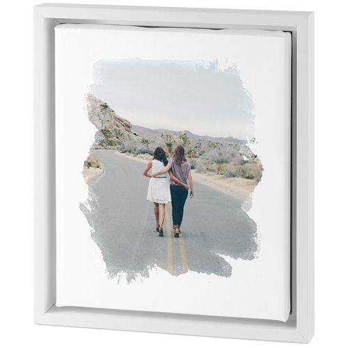 Brushstrokes Tabletop Framed Canvas Print, 8x10, White, Tabletop Framed Canvas Prints, White, white