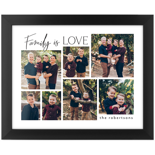 Family Is Love Script Tabletop Framed Prints, Black, None, 8x10, Black