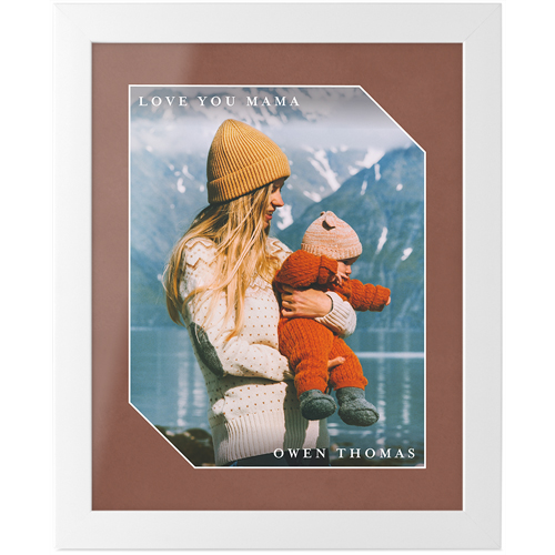 Modern Shape Frame Tabletop Framed Prints, White, None, 8x10, Brown