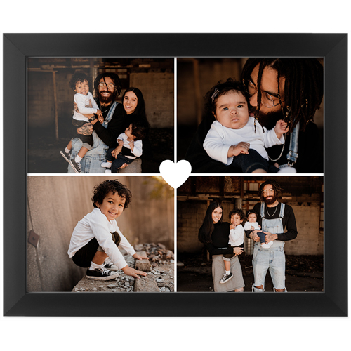 Heart Grid Tabletop Framed Prints, Black, None, 8x10, White, white