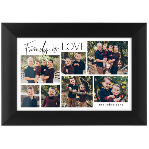 Family Is Love Script Tabletop Framed Prints, Black, None, 4x6, Black, black