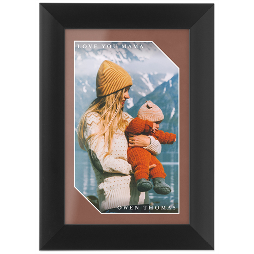 Modern Shape Frame Tabletop Framed Prints, Black, None, 4x6, Brown